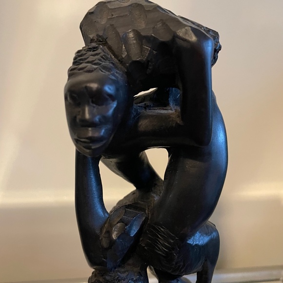 Wooden African Statue Represents Grandparents